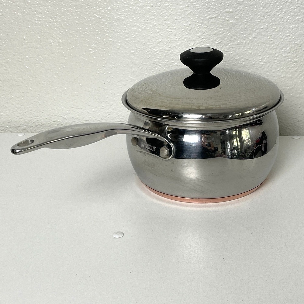 Belgique Stainless Steel Sauce Pans 1 qt & 3 qt Vented Lid Copper Bottom - Picture 12 of 16